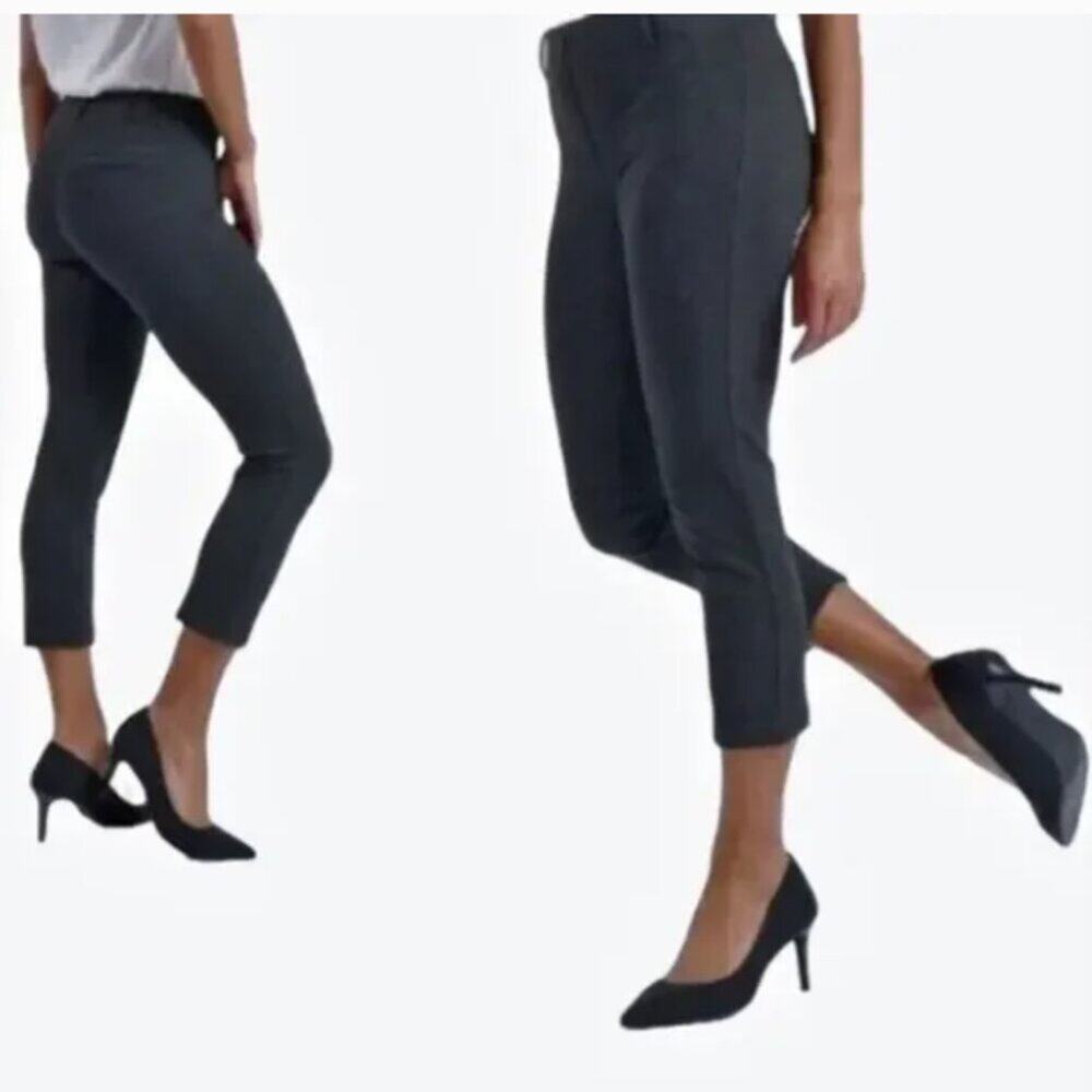 Betabrand Crop Dress Yoga Charcoal Gray Stretch Workwear Pant Size XL